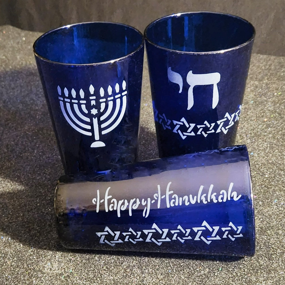 Blue Hanukkah Tumblers