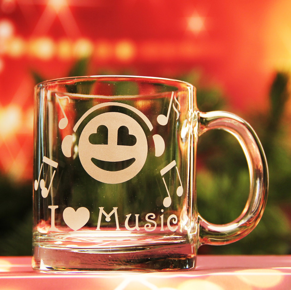 I Love Music Mug - Etchworld.com - Glass Etching Supplies Superstore