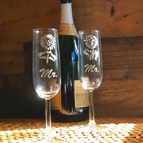 Dandelion Champagne Flutes