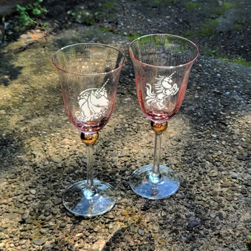 Enchanting Unicorn Wine Glasses -  - Glass Etching Supplies  Superstore
