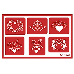 Valentines Day Romantic Glass Etching Stencil Love Hearts Reusable Armour  Etch