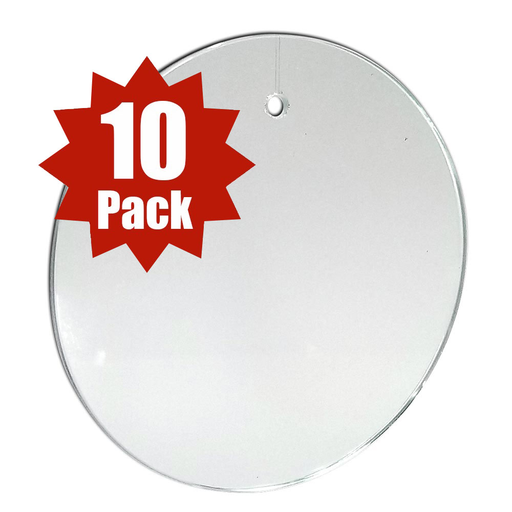 Clear and Frosted Flat Acrylic Ornament Blanks Set of 10 