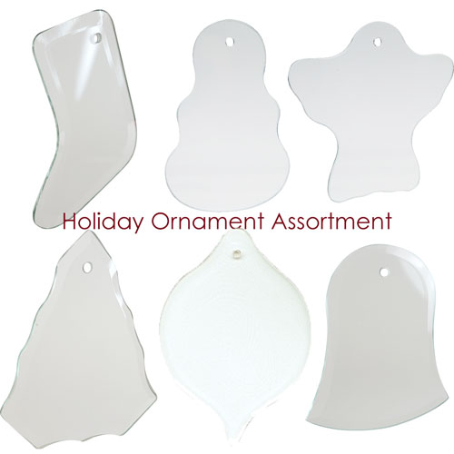 29-PKG-XMAS - 6 Piece Glass Christmas Ornaments Assortment